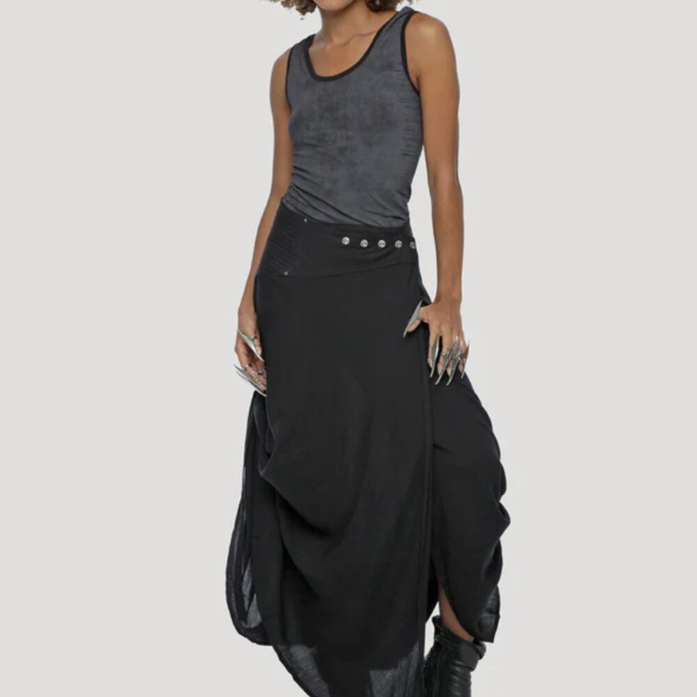 Black Nana WrapSkirt by Psylo One Size